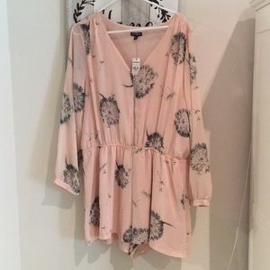 Express Pink Dandelion Long Sleeve Romper
